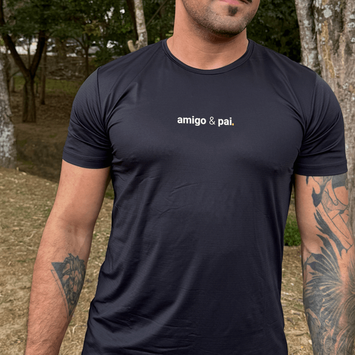 camiseta masculina dry fit amigo e pai