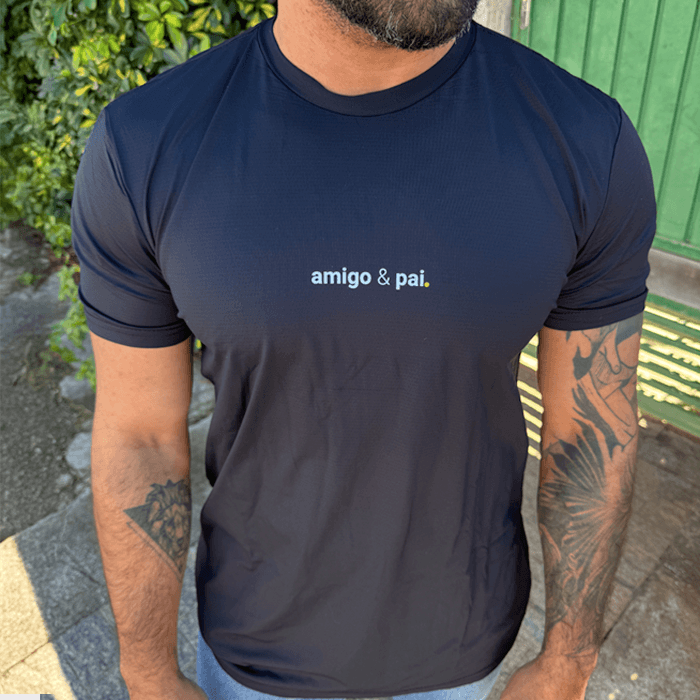 camiseta masculina dry fit amigo e pai