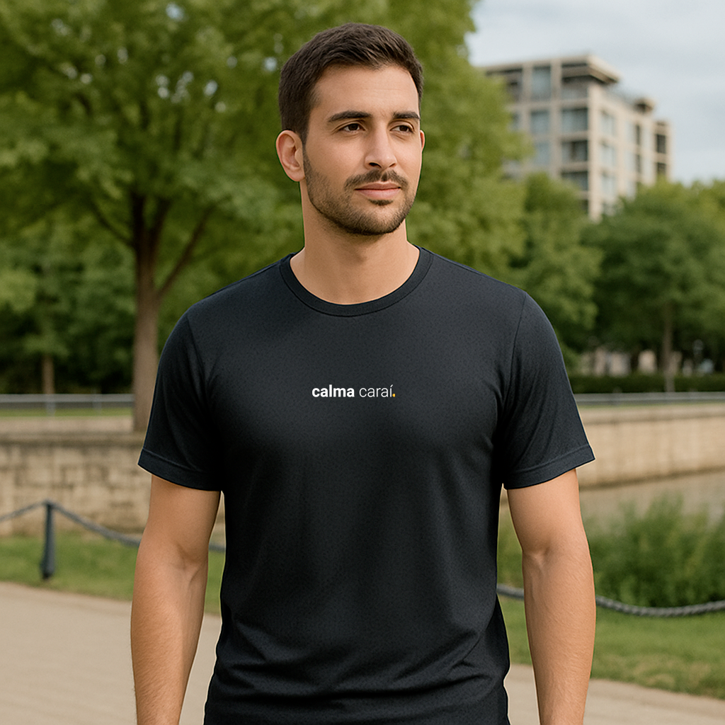 camiseta masculina dry fit calma caraí