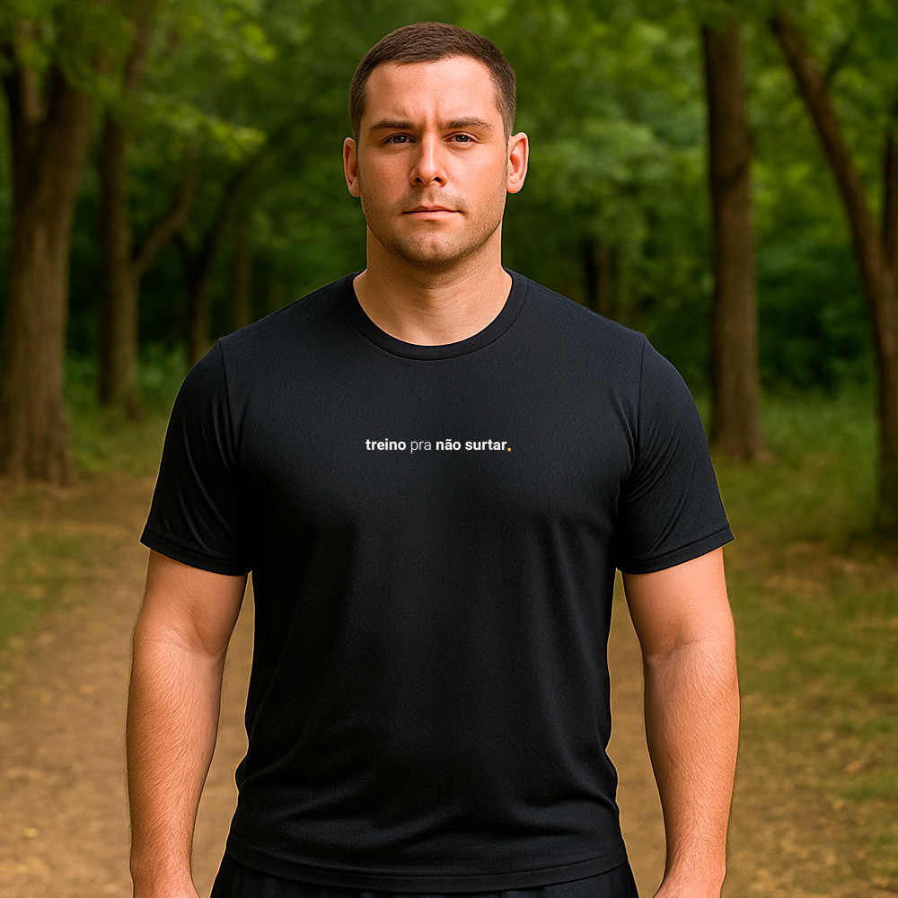 camiseta masculina dry fit treino pra não surtar