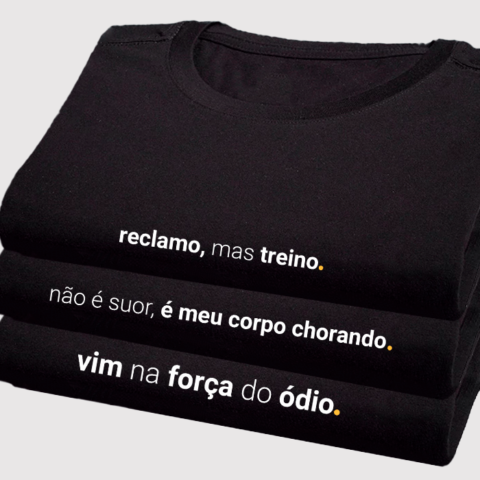 kit 3 camisetas masculina dry fit reclamo, mas treino