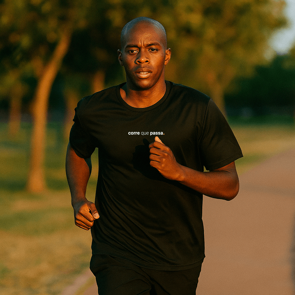 camiseta masculina dry fit corre que passa