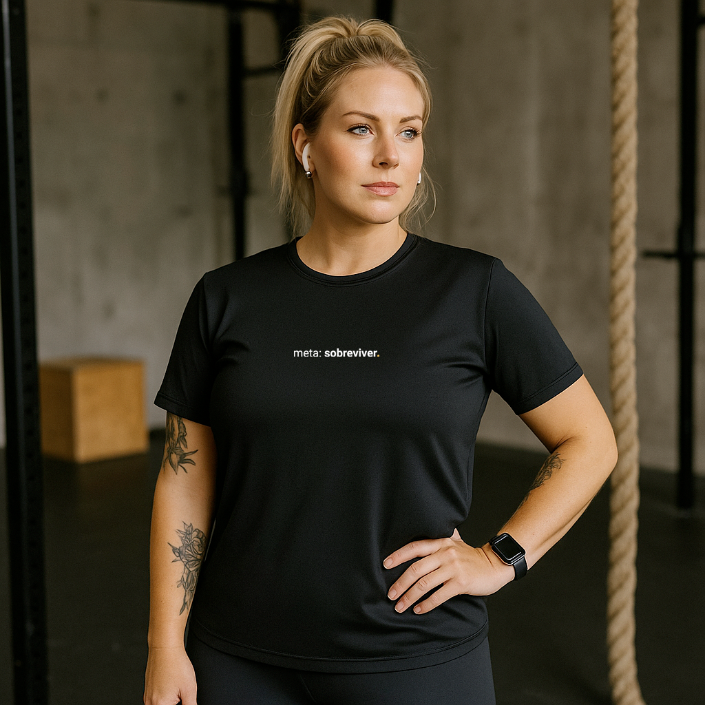 camiseta feminina dry meta:sobreviver