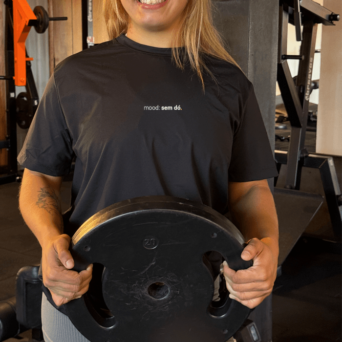 camiseta feminina dry fit mood: sem dó