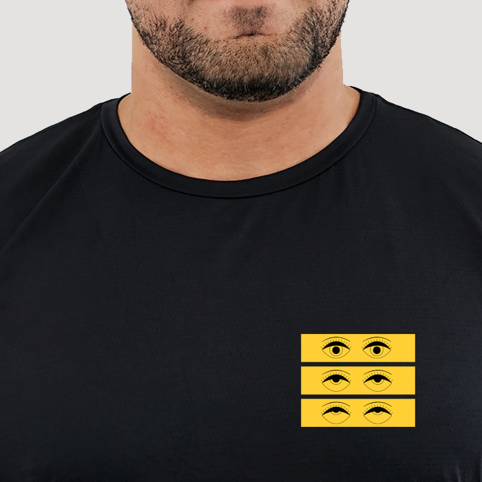 camiseta masculina dry fit olhos revirando