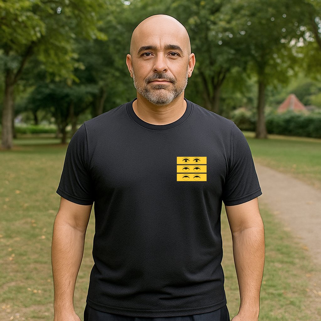 camiseta masculina dry fit olhos revirando