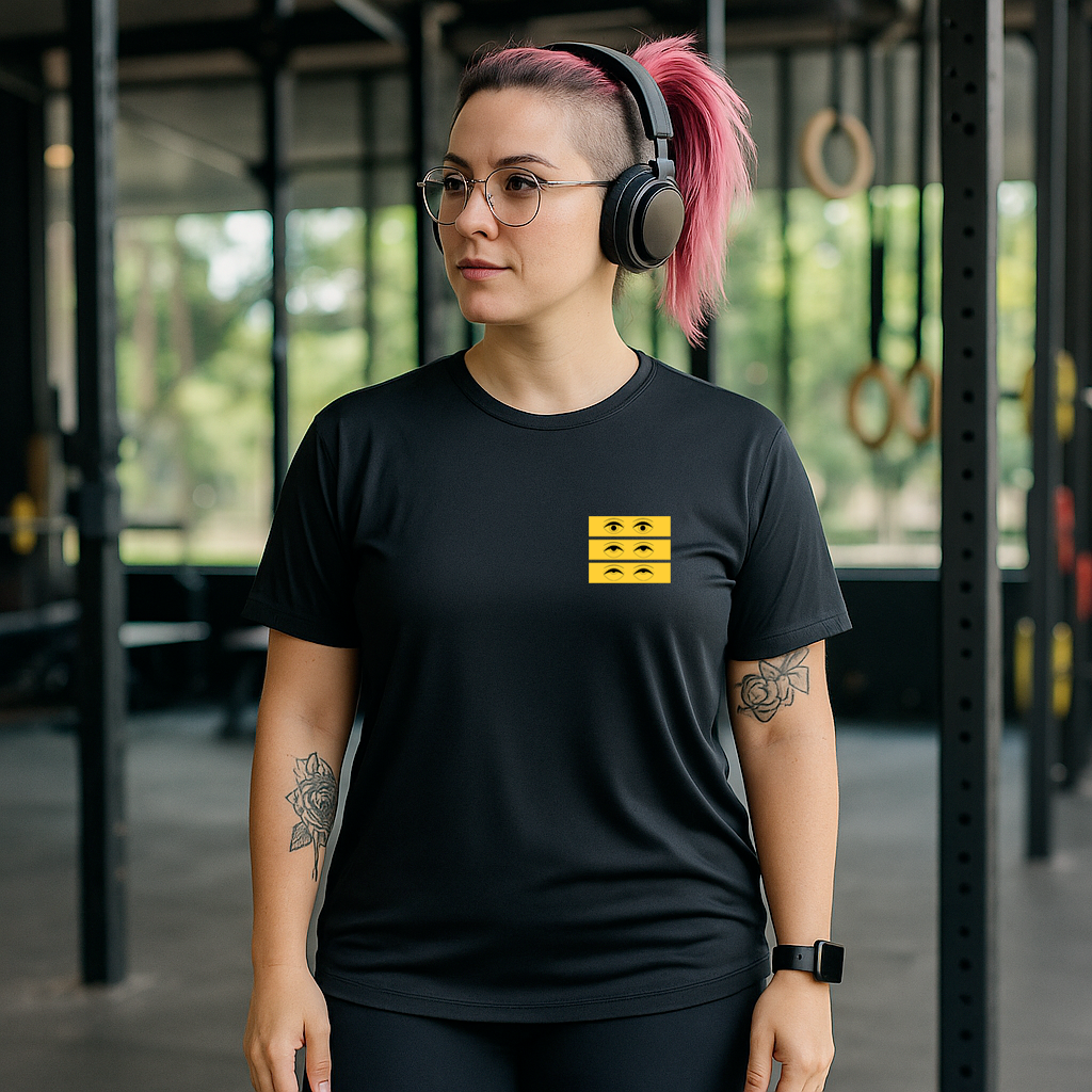 camiseta feminina dry fit olhos revirando