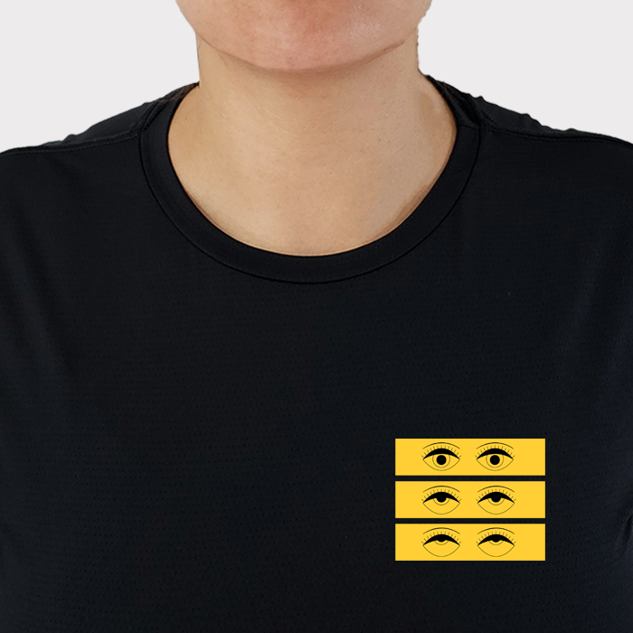 camiseta feminina dry fit olhos revirando