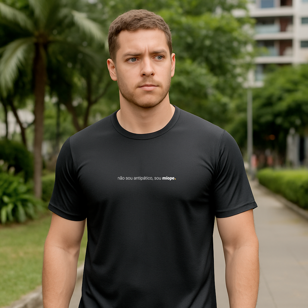 camiseta masculina dry fit não sou antipático, sou míope