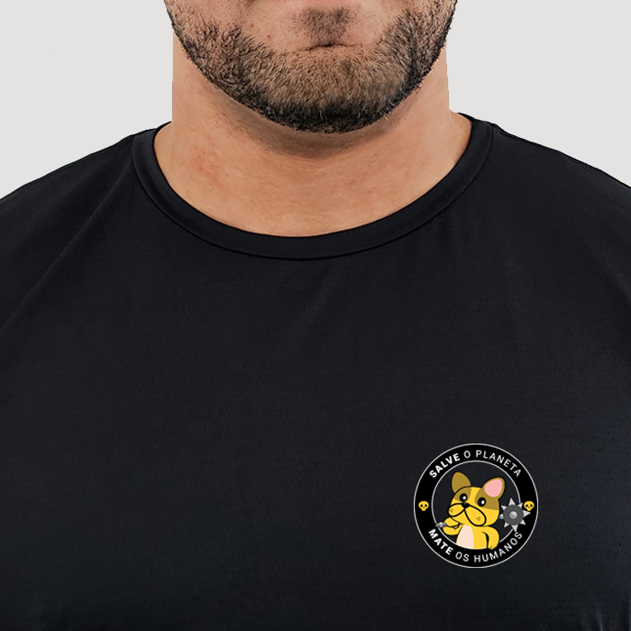 camiseta masculina dry fit salve o planeta mate os humanos
