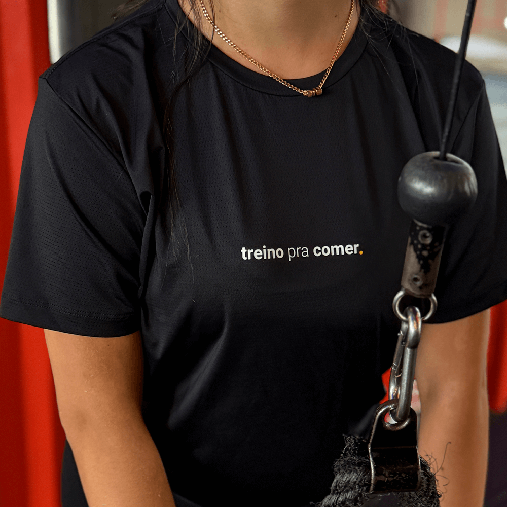 camiseta feminina dry fit treino pra comer