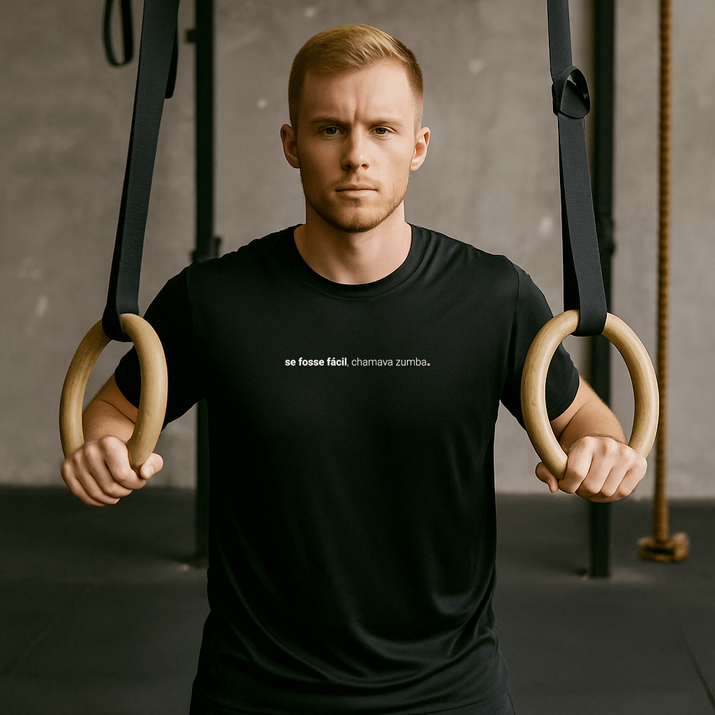 camiseta masculina dry fit se fosse fácil, chamava zumba