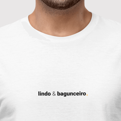 camiseta masculina lindo e bagunceiro