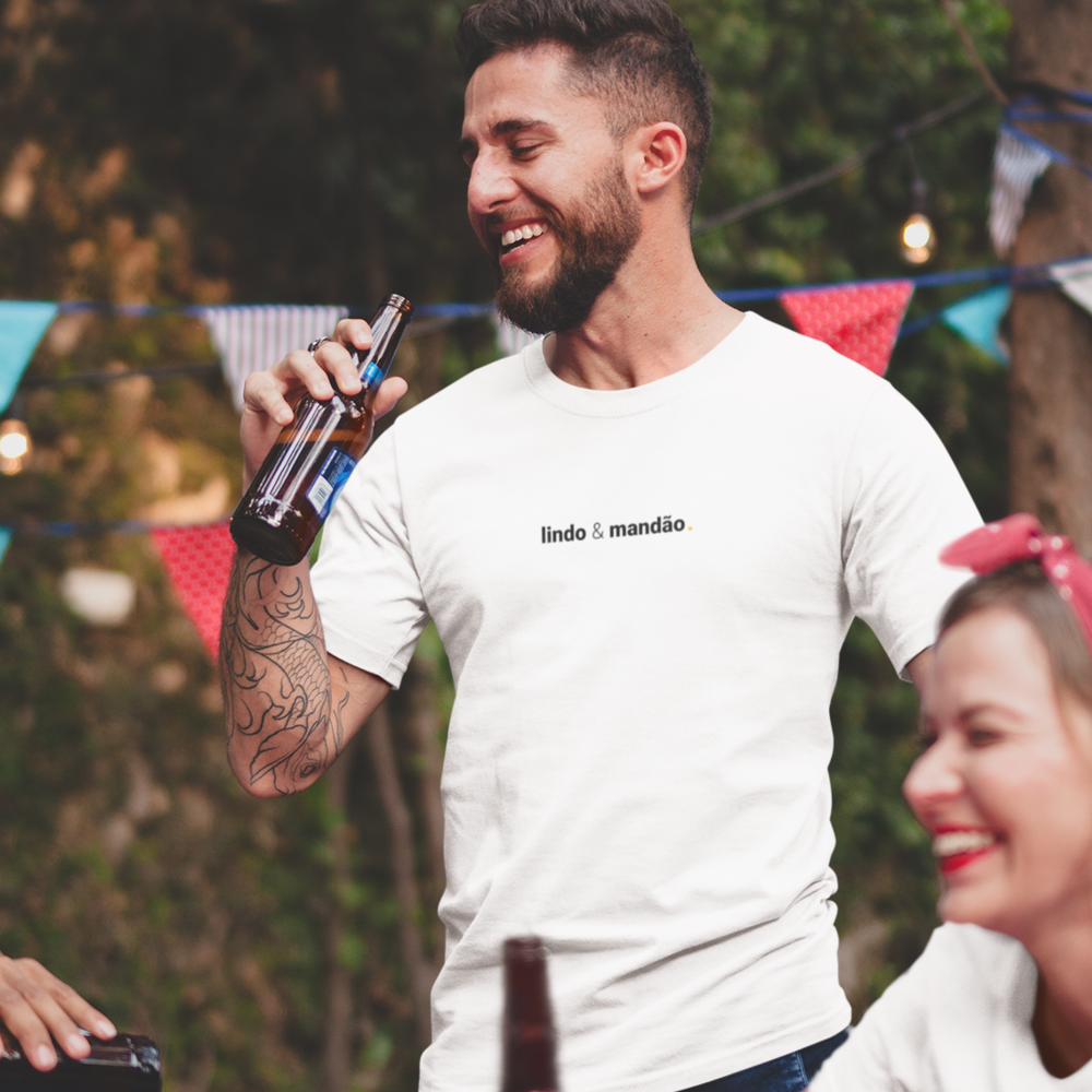 camiseta masculina lindo e mandão