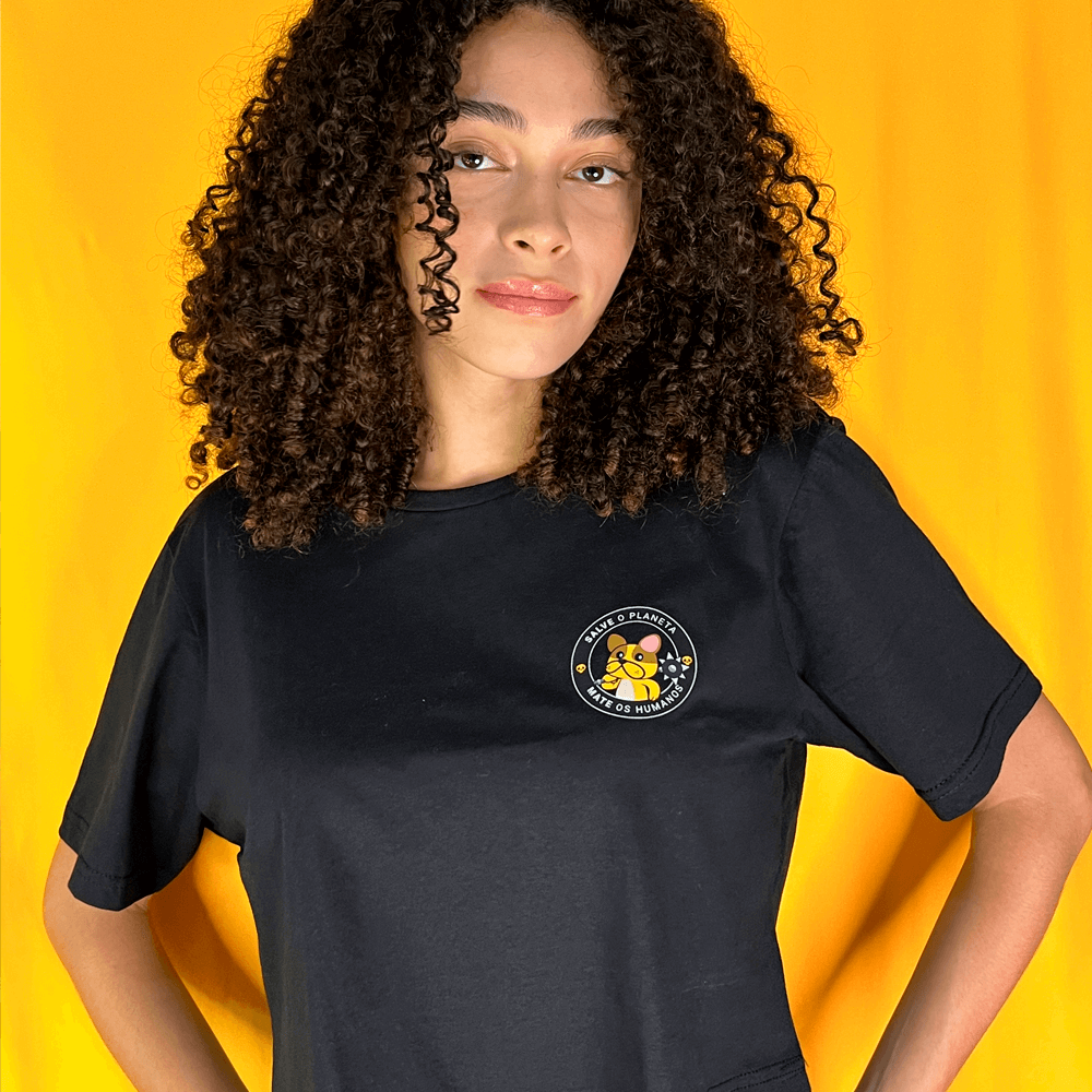 camiseta feminina salve o planeta mate os humanos