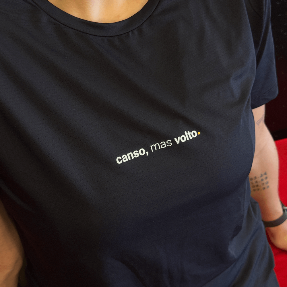 camiseta feminina dry fit canso mas volto