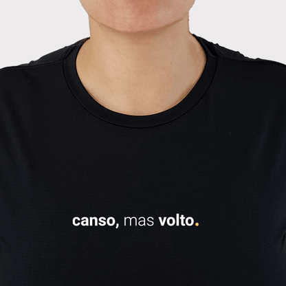 camiseta feminina dry fit canso mas volto