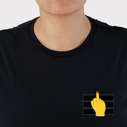 camiseta feminina dry fit dedo do meio