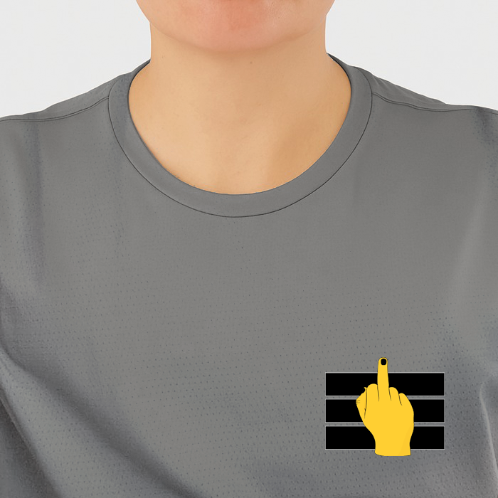 camiseta feminina dry fit dedo do meio