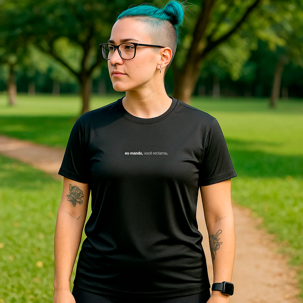 camiseta feminina dry fit sorria, é só o aquecimento