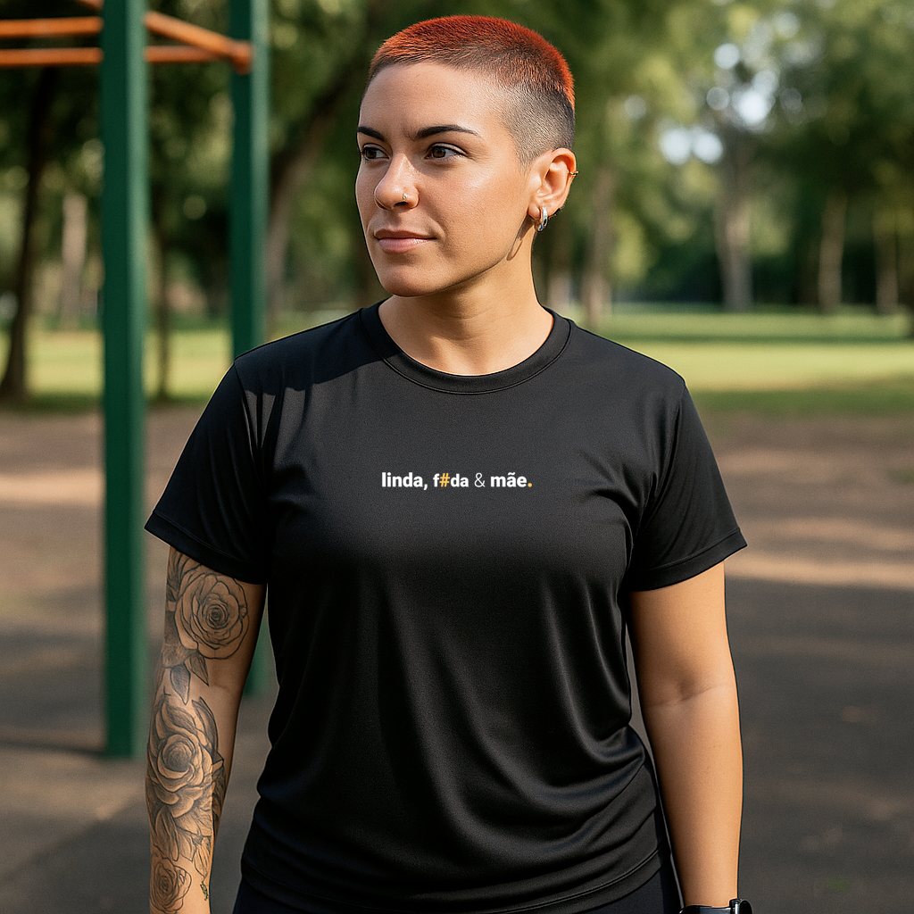 kit 3 camisetas feminina dry fit puxa-saco de mãe