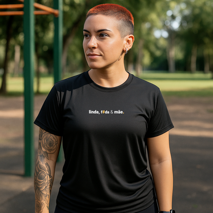 kit 3 camisetas feminina dry fit puxa-saco de mãe