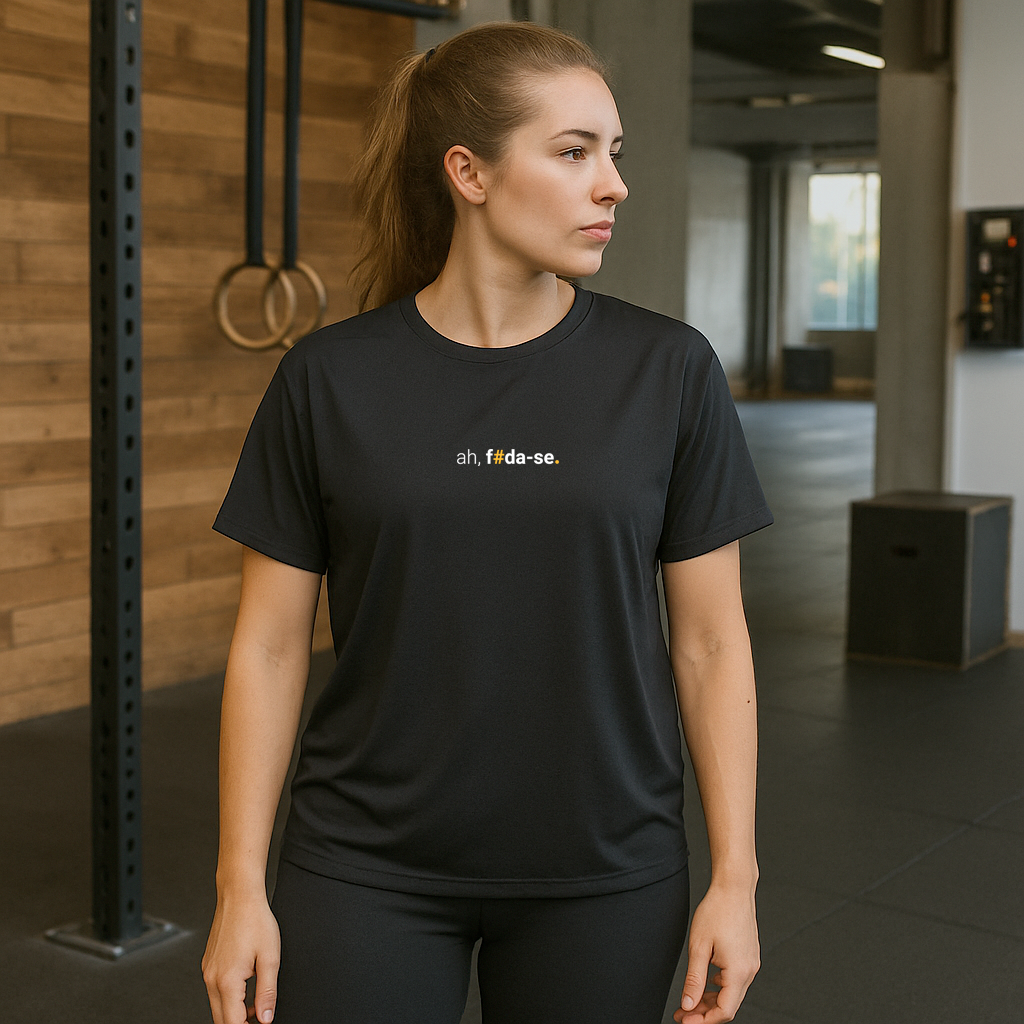 camiseta feminina dry fit ah,foda-se