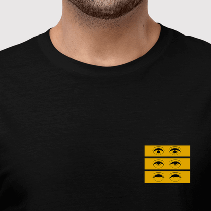 camiseta masculina olhos revirando