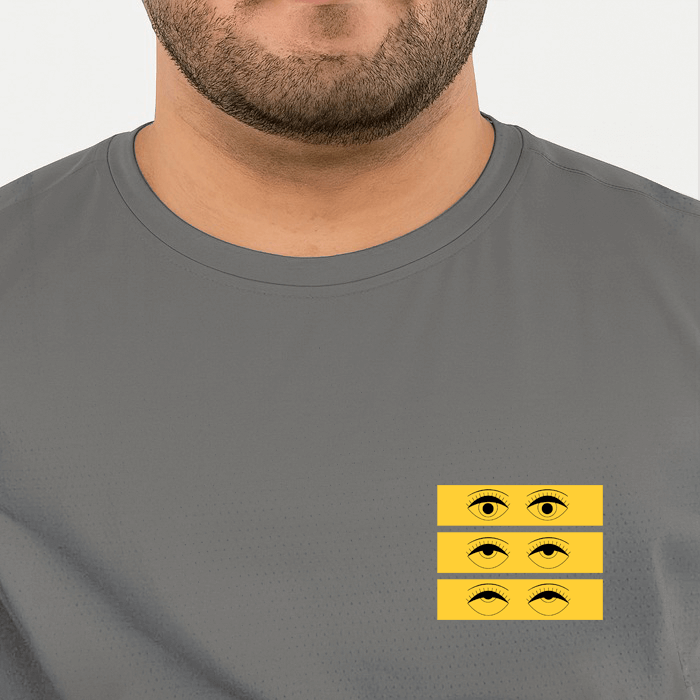 camiseta masculina dry fit olhos revirando