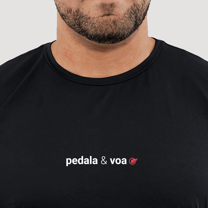 camiseta masculina dry fit pedala e voa collab bike and fly