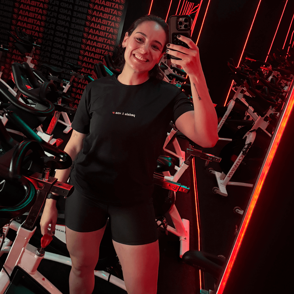 camiseta feminina dry fit pedala e voa collab bike and fly
