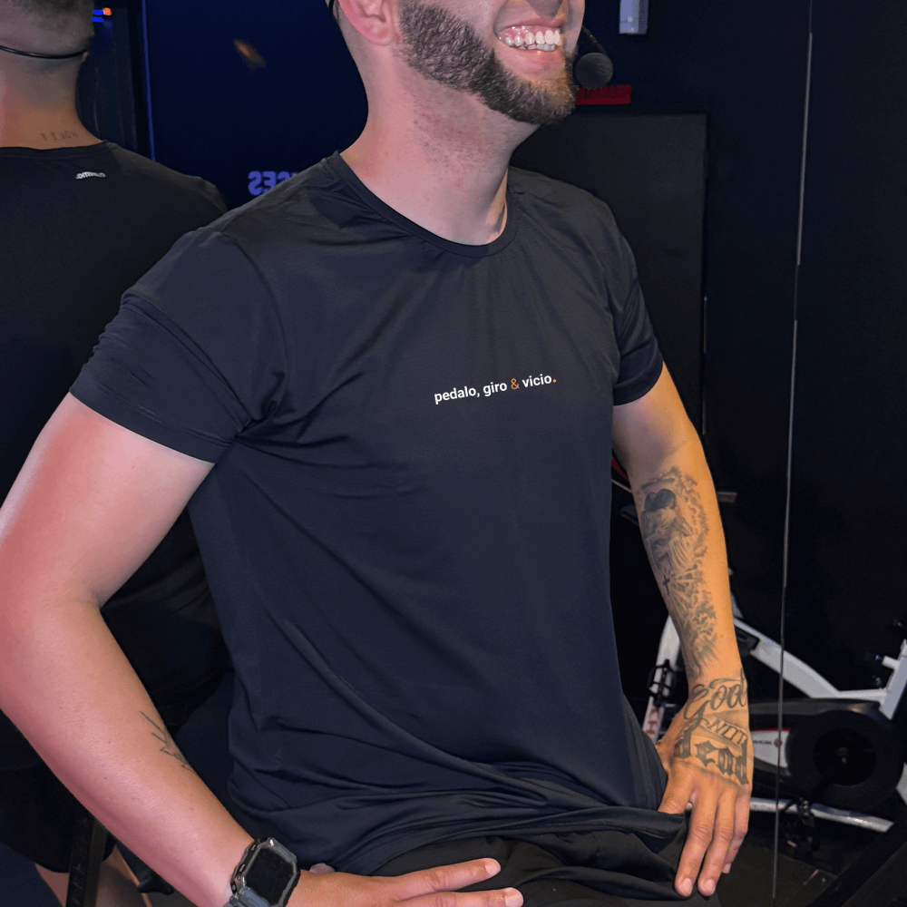 camiseta masculina dry fit pedalo, giro & vicio