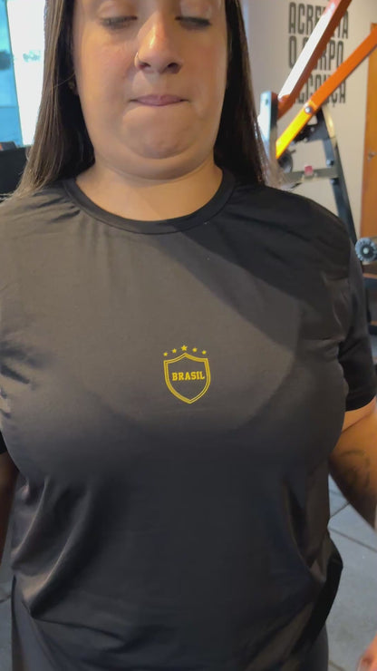 camiseta feminina dry fit brasil - edição limitada