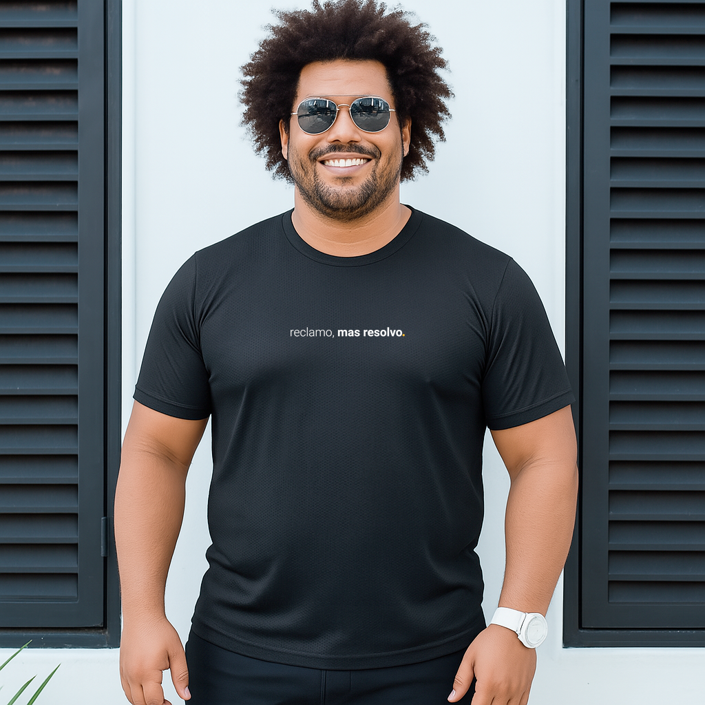 camiseta masculina dry fit reclamo, mas resolvo