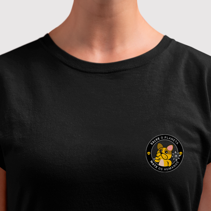 camiseta feminina salve o planeta mate os humanos