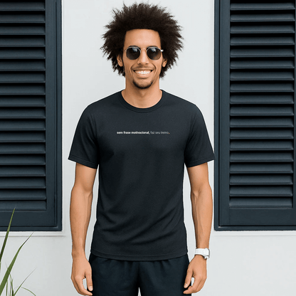 camiseta masculina dry fit sem frase motivacional, faz seu treino