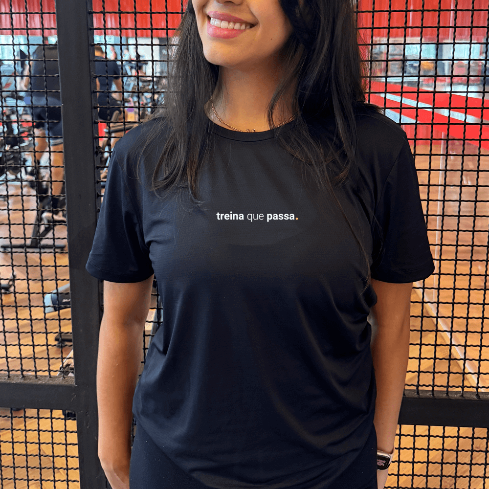 camiseta feminina dry fit treina que passa