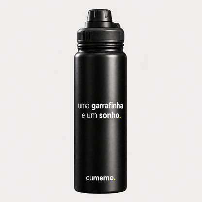 garrafa térmica com alça 800ml uma garrafinha e um sonho